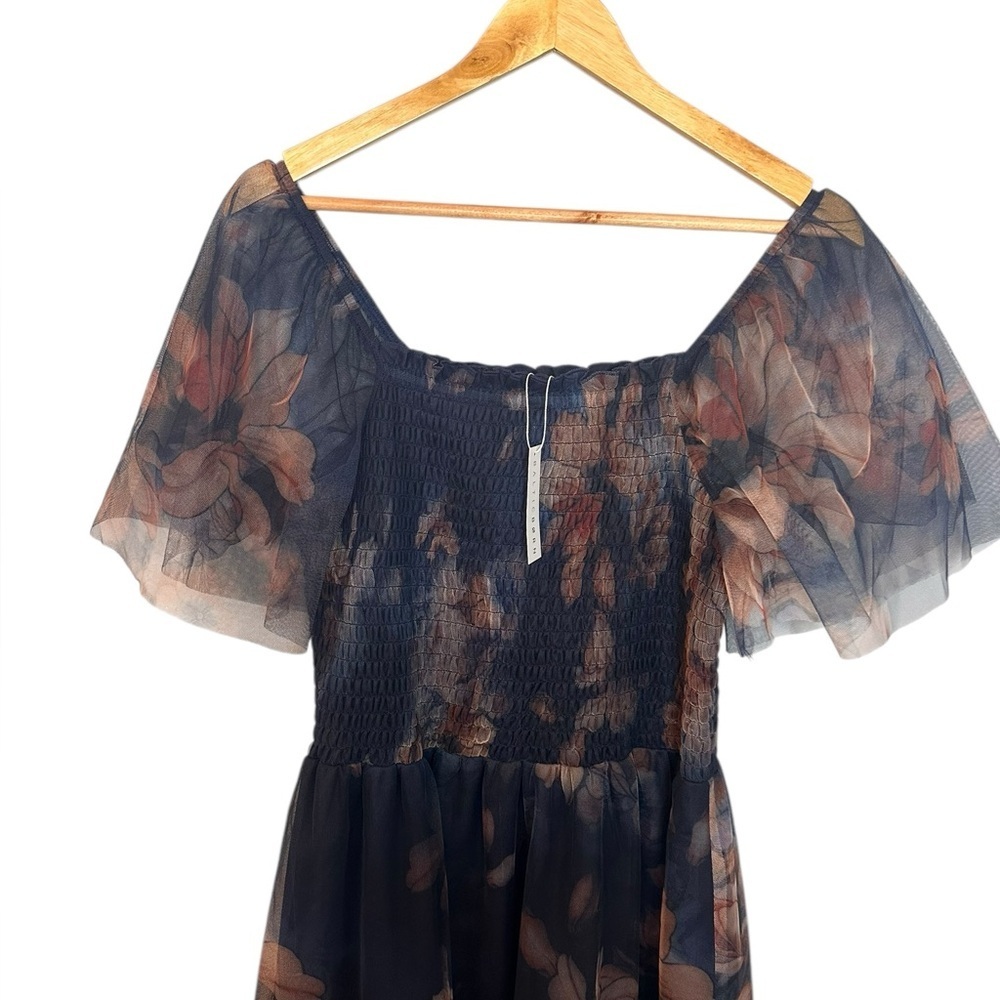 NWT Baltic Born Tivoli Tulle Short Dress in blue floral L - Picture 4 of 10